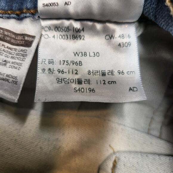 Levis 505 Jeans Mens 36x28 Blue Denim Straight Fit Stretch Classic 5 Pocket - Picture 5 of 10